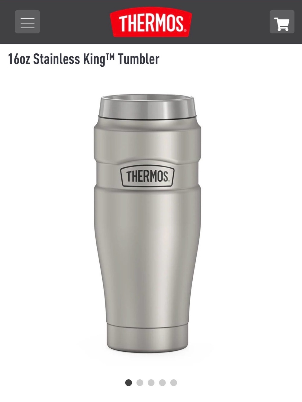 Thermos Stainless Steel 16oz Travel Tumbler in Gunmetal